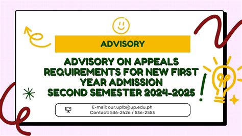 Appeals Requirements for New First Year Admission.